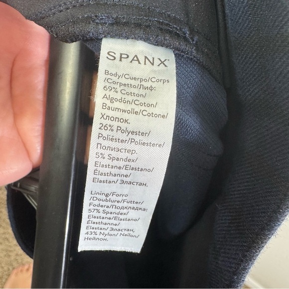 SPANX pants Jean-ish large pull on checkered‎ ankle leggings Blue Skinny Pants - Picture 6 of 9